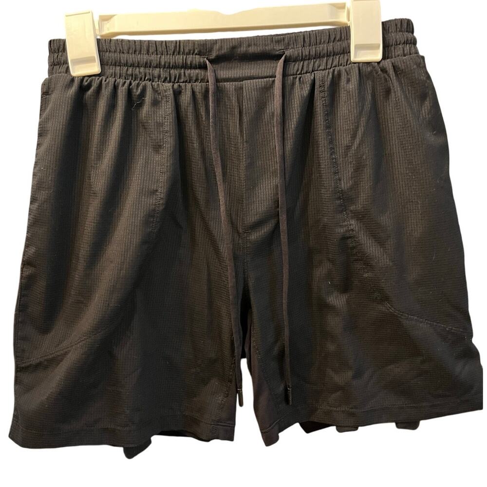 Lululemon Black Athletic Shorts Lined with Compression Shorts